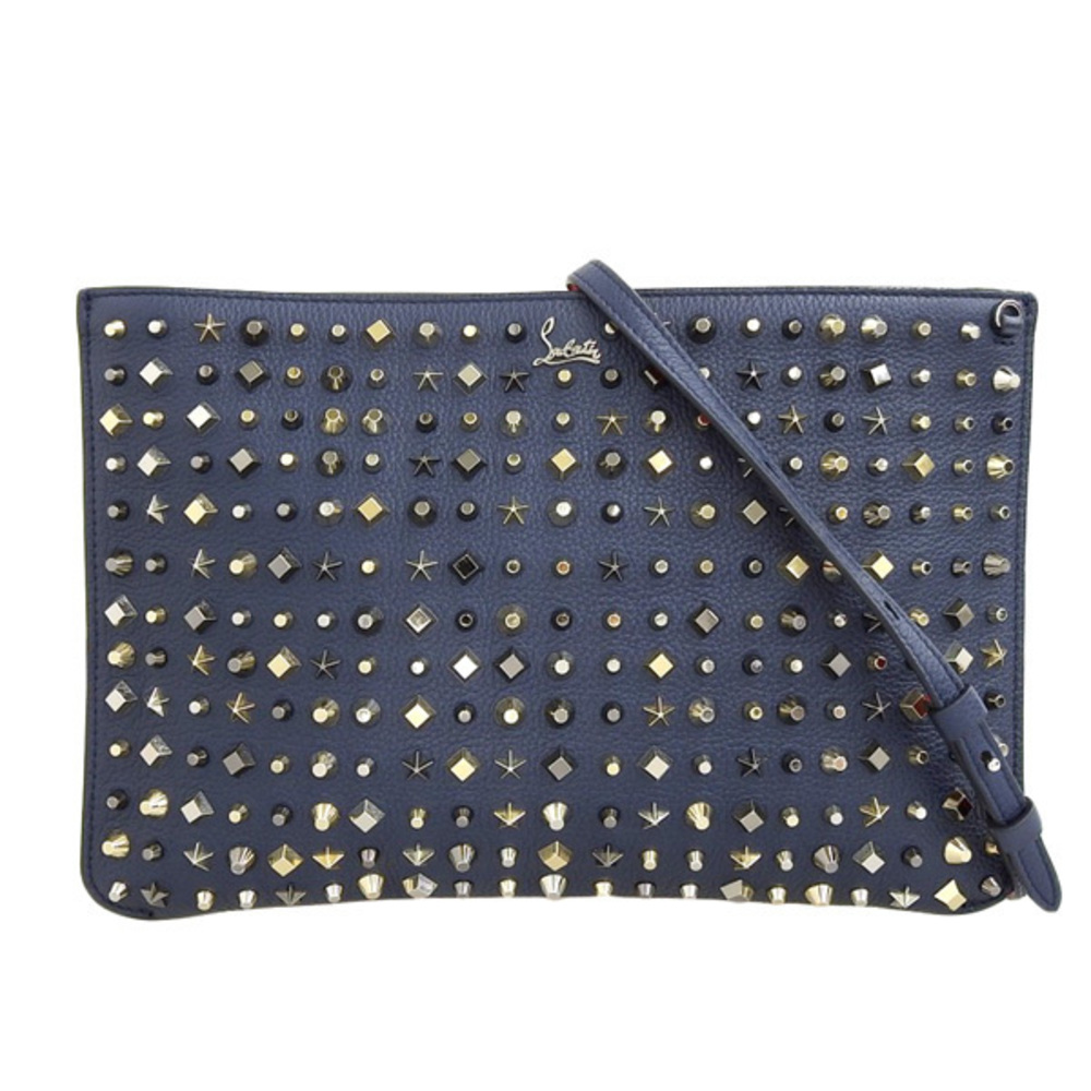 Christian Louboutin Leather Studs 2way Clutch Bag